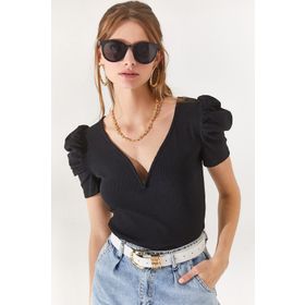 Olalook BLZ-19002296 Siyah Kadın Bluz
