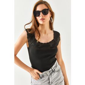 Olalook BLZ-19002342 Siyah Kadın Triko Bluz