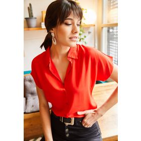 Olalook GML-19000617 Kırmızı Kadın Gömlek