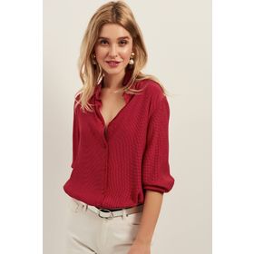 Olalook OLA-G10654 Kırmızı Kadın Gömlek