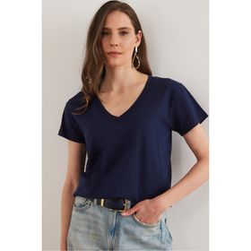 Olalook TSH-19000396 Lacivert Kadın T-Shirt