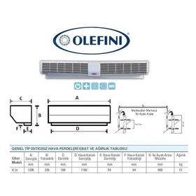 Olefini K14 Isıtıcısız Hava Perdesi