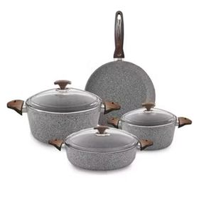 Olika DTS PLU 704 Palladium Plus 7 Parça Gri Döküm Tencere Seti