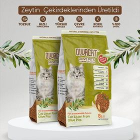 Oliva Cat Zeytin Çekirdeğinden Üretilen Aktif Karbonlu Doğal Tozsuz 8 L 2 Adet Kedi Kumu