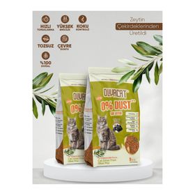 Oliva Cat Zeytin Çekirdeğinden Üretilen Aktif Karbonlu Doğal Tozsuz 8 L 2 Adet Kedi Kumu