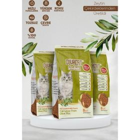 Oliva Cat Zeytin Çekirdeğinden Üretilen Aktif Karbonlu Doğal Tozsuz 8 lt 3 Adet Kedi Kumu