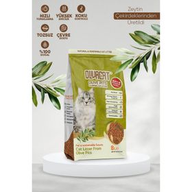 Oliva Cat Zeytin Çekirdeğinden Üretilen Aktif Karbonlu Doğal Tozsuz 8 lt Kedi Kumu