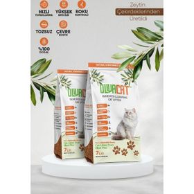 Oliva Cat Zeytin Çekirdeğinden Üretilen Doğal Tozsuz 2x7 L Kedi Kumu