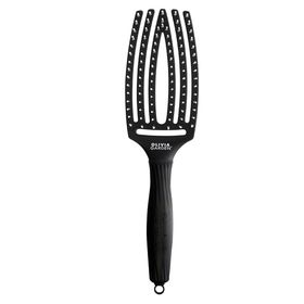 Olivia Garden Fingerbrush Boar Nylon Full Black M 8 Adet Saç Fırçası ve Stand