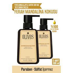 Olivos 2x500 ml Doğal Zeytinyağlı Mandalina Sıvı Sabun