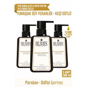 Olivos 3x450 ml Doğal Zeytinyağlı Keçi Sütlü Sıvı El Sabunu