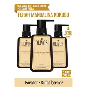Olivos 3x500 ml Doğal Zeytinyağlı Mandalina Sıvı Sabun