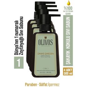 Olivos 4x500 ml Doğal Zeytinyağlı Şakayık Kokulu Sıvı El Sabun