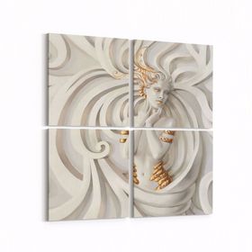 Olla 10004K4 3 Boyut Görsel Kare 4 Parça 65x65 cm Kanvas Tablo