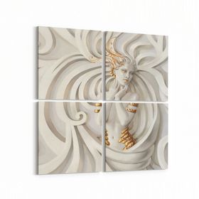 Olla 10004K4 3 Boyut Görsel Kare 4 Parça 65x65 cm Kanvas Tablo