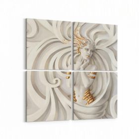 Olla 10004K4 3 Boyut Görsel Kare 4 Parça 65x65 cm Kanvas Tablo