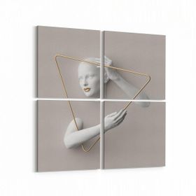 Olla 10007K4 3 Boyut Görsel Kare 4lü 65x65 cm Kanvas Tablo