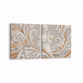 Olla 10012K2Y 3 Boyut Görsel Kare 2 Parça Yatay 65x30 cm Kanvas Tablo