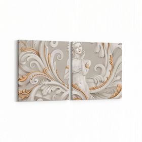 Olla 10012K2Y 3 Boyut Görsel Kare 2 Parça Yatay 65x30 cm Kanvas Tablo
