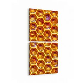 Olla 10014K2D Abstract 3 Boyut Görsel Kare 2li Dikey 30x65 cm Kanvas Tablo