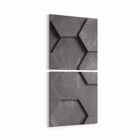Olla 10022K2D Abstract 3 Boyut Görsel Kare 2 Parça Dikey 30x65 cm Kanvas Tablo