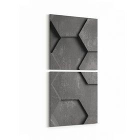 Olla 10022K2D Abstract 3 Boyut Görsel Kare 2 Parça Dikey 30x65 cm Kanvas Tablo