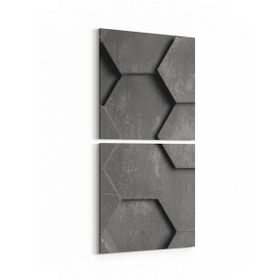 Olla 10022K2D Abstract 3 Boyut Görsel Kare 2 Parça Dikey 30x65 cm Kanvas Tablo