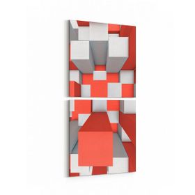 Olla 10028K2D Abstract 3 Boyut Görsel Kare 2 Parça Dikey 30x65 cm Kanvas Tablo