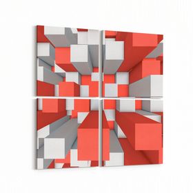Olla 10028K4 Abstract 3 Boyut Görsel Kare 4 Parça 65x65 cm Kanvas Tablo