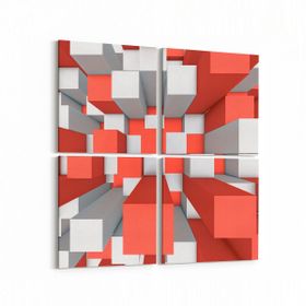 Olla 10028K4 Abstract 3 Boyut Görsel Kare 4 Parça 65x65 cm Kanvas Tablo