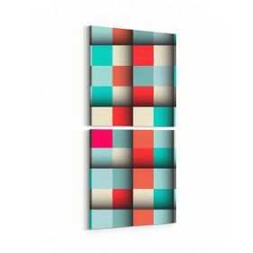 Olla 10029K2D Abstract 3 Boyut Görsel Kare 2 Parça Dikey 30x65 cm Kanvas Tablo
