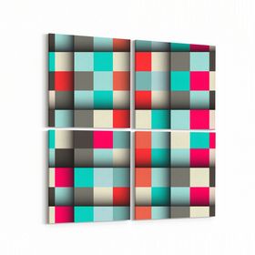 Olla 10029K4 Abstract 3 Boyut Görsel Kare 4 Parça 65x65 cm Kanvas Tablo