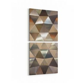 Olla 10035K2D Abstract 3 Boyut Görsel Kare 2 Parça Dikey 30x65 cm Kanvas Tablo