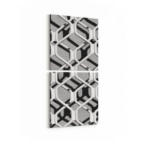Olla 10038K2D Abstract 3 Boyut Görsel Kare 2 Parça Dikey 30x65 cm Kanvas Tablo
