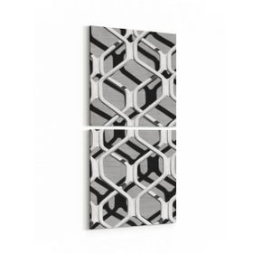 Olla 10038K2D Abstract 3 Boyut Görsel Kare 2 Parça Dikey 30x65 cm Kanvas Tablo