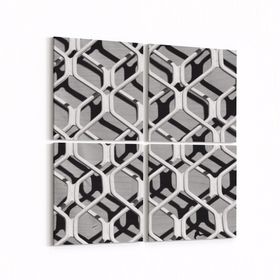 Olla 10038K4 Abstract 3 Boyut Görsel Kare 4lü 65x65 cm Kanvas Tablo