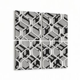 Olla 10038K4 Abstract 3 Boyut Görsel Kare 4lü 65x65 cm Kanvas Tablo