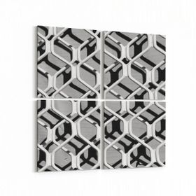Olla 10038K4 Abstract 3 Boyut Görsel Kare 4lü 65x65 cm Kanvas Tablo