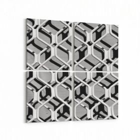 Olla 10038K4 Abstract 3 Boyut Görsel Kare 4lü 65x65 cm Kanvas Tablo