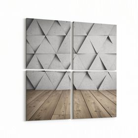 Olla 10040K4 Abstract 3 Boyut Görsel Kare 4lü 65x65 cm Kanvas Tablo
