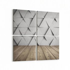 Olla 10040K4 Abstract 3 Boyut Görsel Kare 4lü 65x65 cm Kanvas Tablo