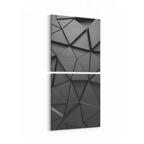 Olla 10041K2D Abstract 3 Boyut Görsel Kare 2 Parça Dikey 30x65 cm Kanvas Tablo