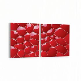 Olla 10042K2Y Abstract 3 Boyut Görsel Kare 2 Parça Yatay 65x30 cm Kanvas Tablo