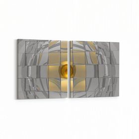 Olla 10047K2Y Abstract 3 Boyut Görsel Kare 2 Parça Yatay 65x30 cm Kanvas Tablo