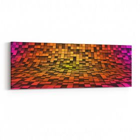 Olla 10048YI Abstract 3 Boyut Görsel Yatay İnce 90x30 cm Kanvas Tablo