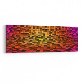 Olla 10048YI Abstract 3 Boyut Görsel Yatay İnce 90x30 cm Kanvas Tablo