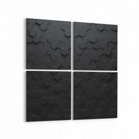 Olla 10051K4 Abstract 3 Boyut Görsel Kare 4lü 65x65 cm Kanvas Tablo