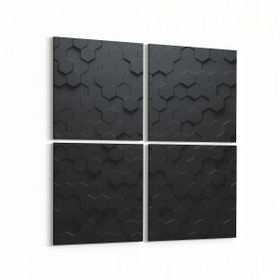 Olla 10051K4 Abstract 3 Boyut Görsel Kare 4lü 65x65 cm Kanvas Tablo