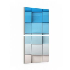 Olla 10056K2D Abstract 3 Boyut Görsel Kare 2 Parça Dikey 30x65 cm Kanvas Tablo