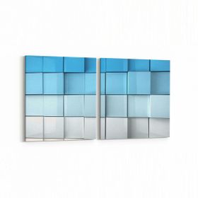 Olla 10056K2Y Abstract 3 Boyut Görsel Kare 2 Parça Yatay 65x30 cm Kanvas Tablo